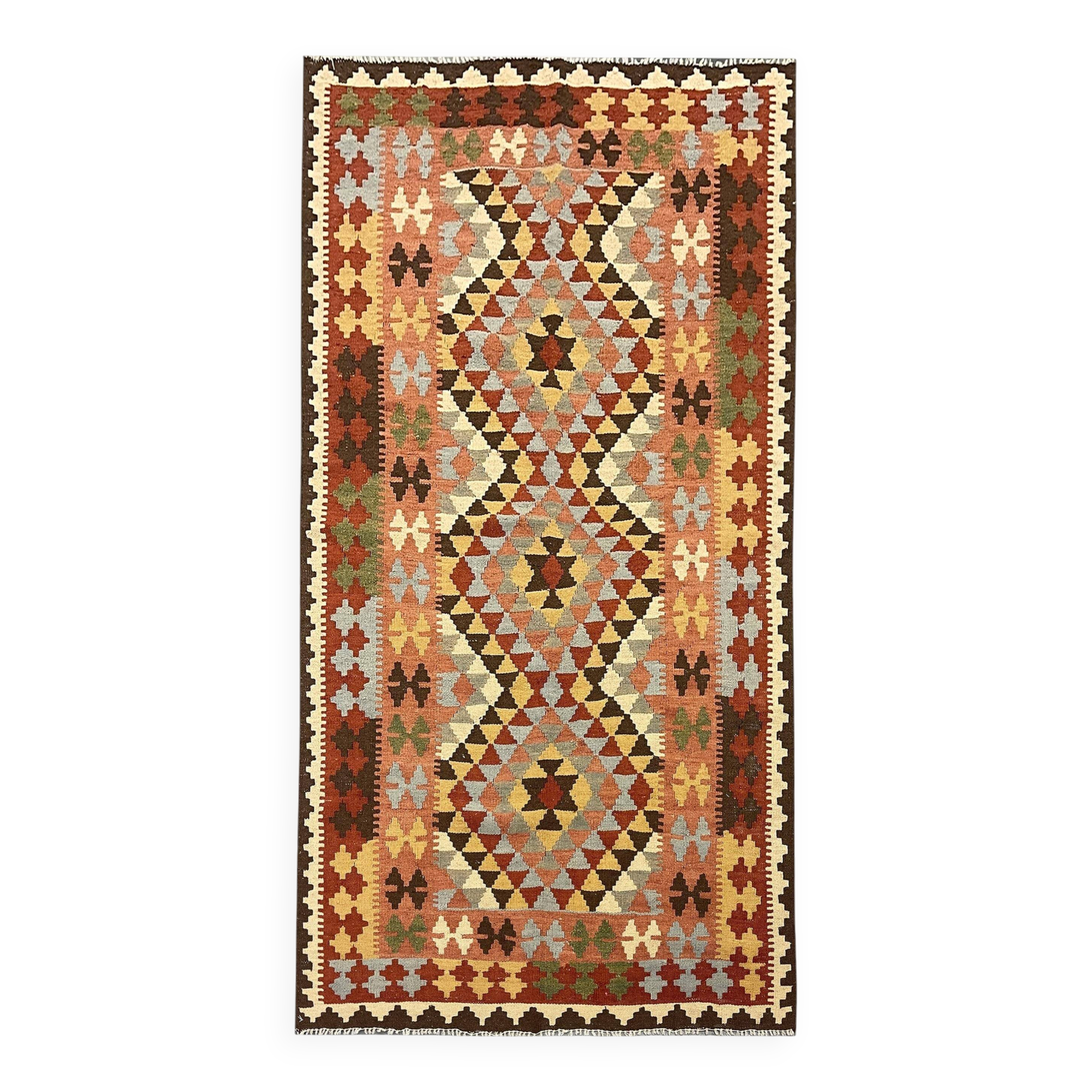 Traditional Multicolour Kilims Wool Area Geometric Carpet Tribal Kilim Rug