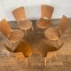 Series of 6 chairs bistro Baumann model Dove year 1950/1960