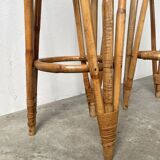 Pair of high rattan stools