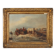 Ancient painting of a winter scene, oil on canvas, Northern Europe, 800s.