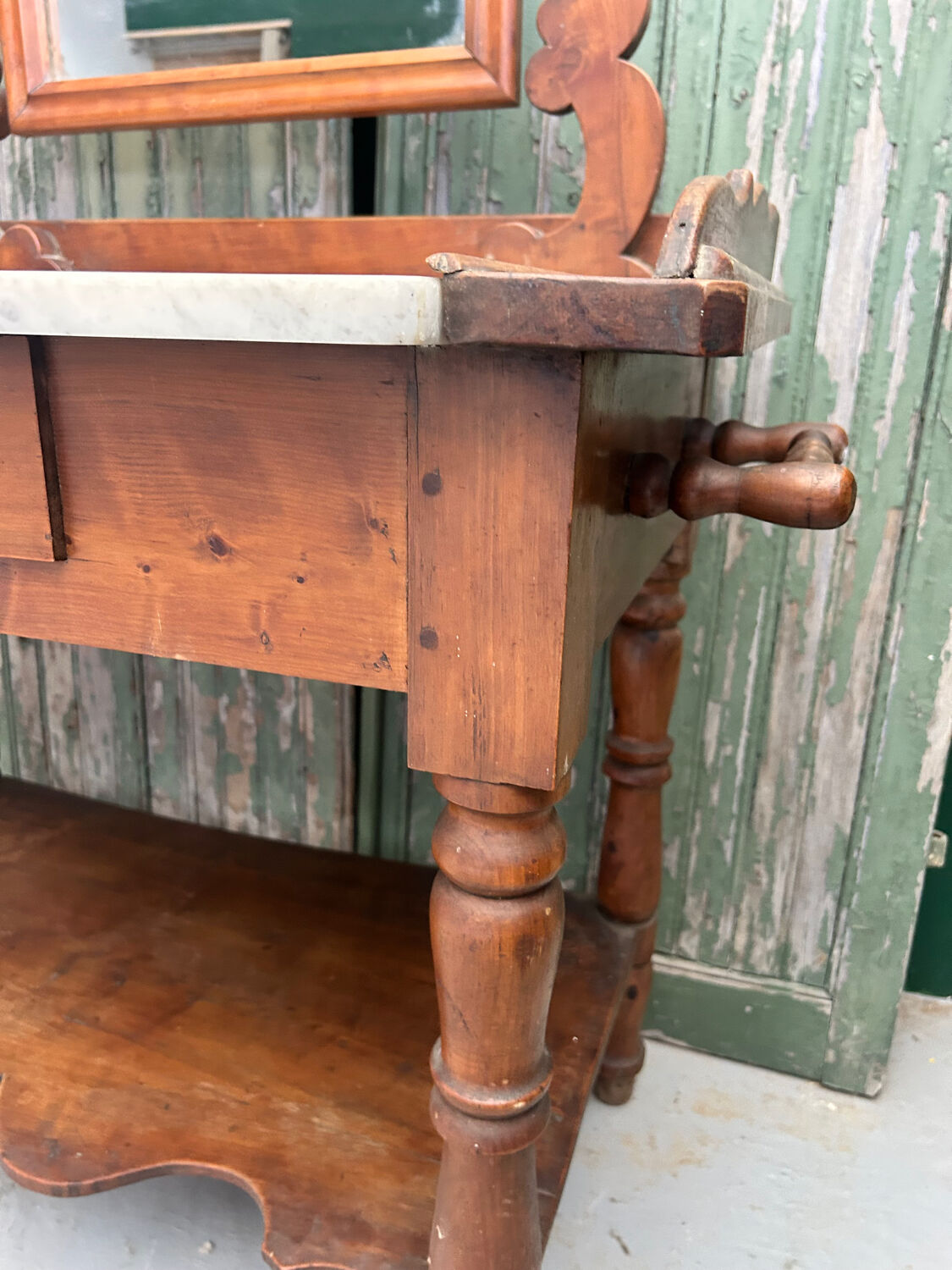 Wood and marble washstand – late 19th century