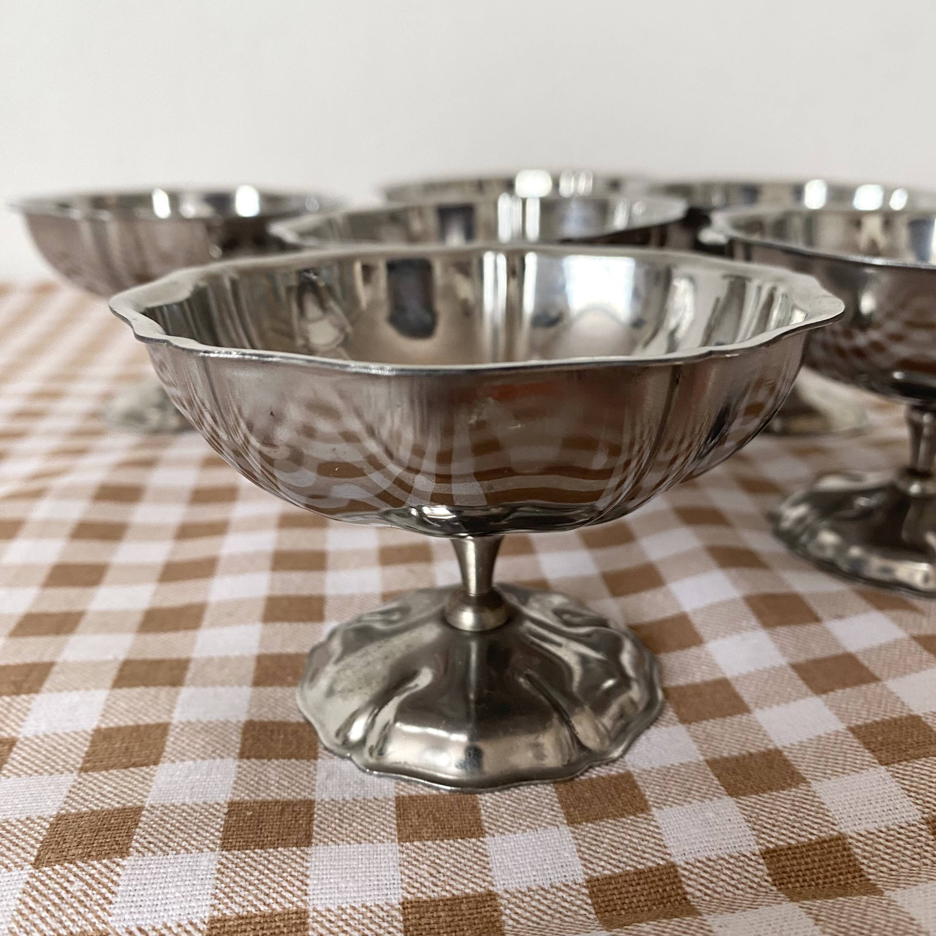 Coupes à glace en inox vintage