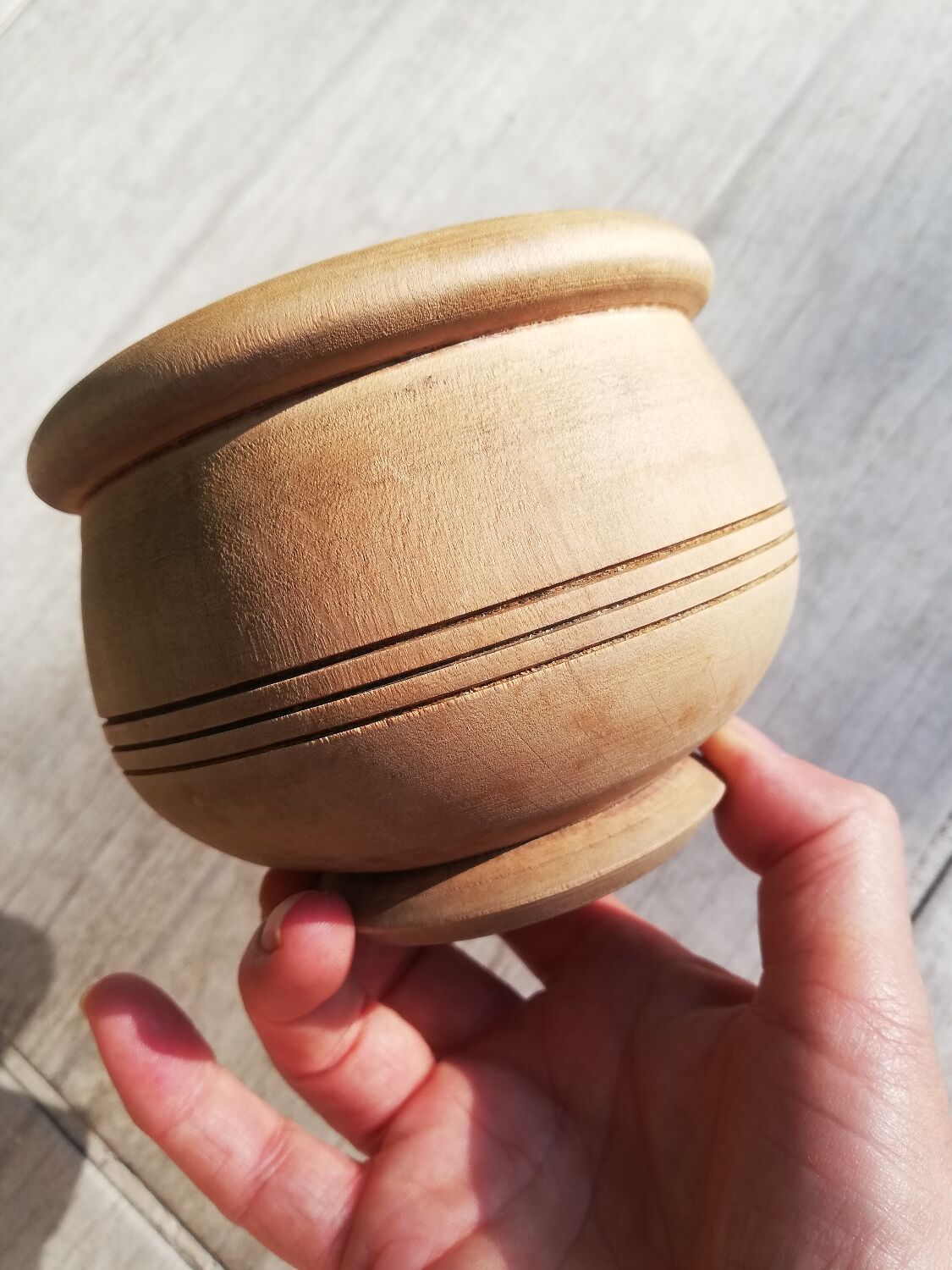 Wooden Mortar and Pestle Bowl