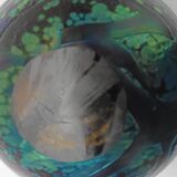 Murano glass ball vase signed Melina