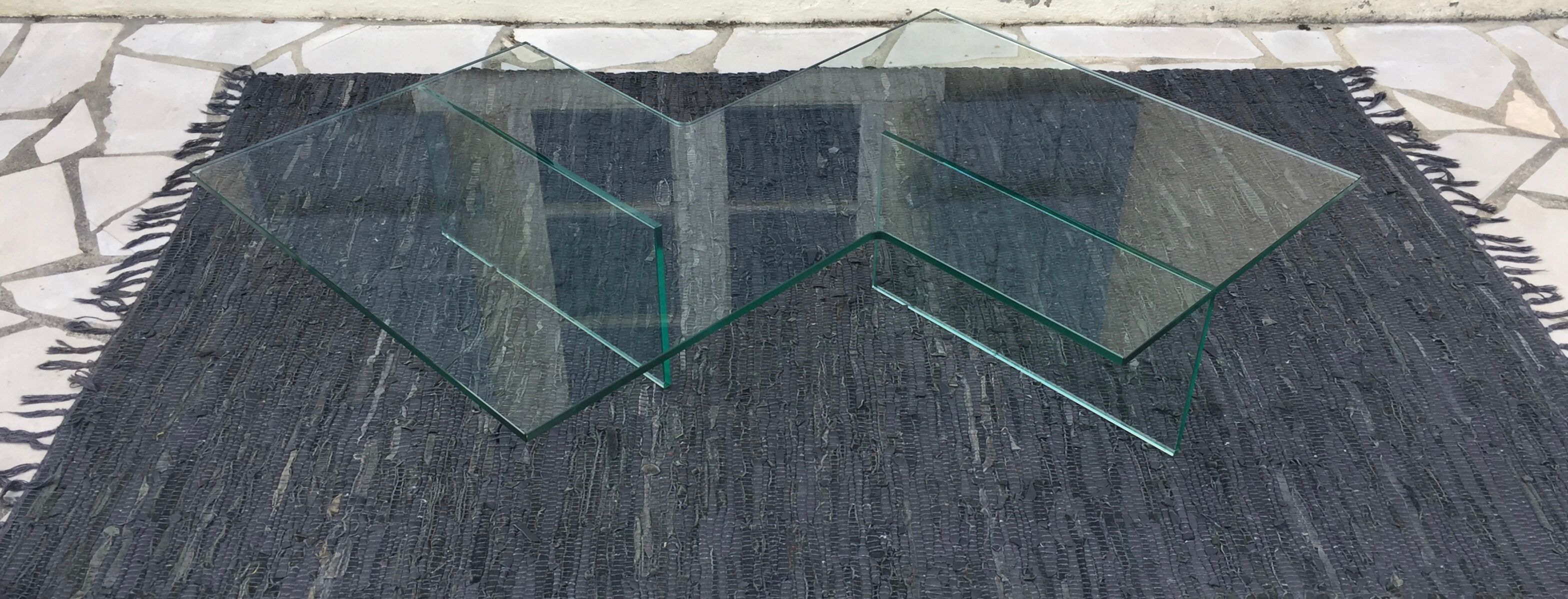 All-glass free-form coffee table