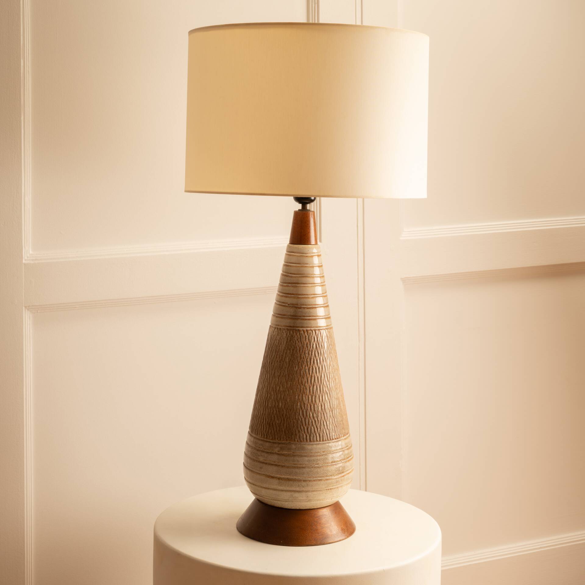 Grande lampe danoise en céramqiue - mid century