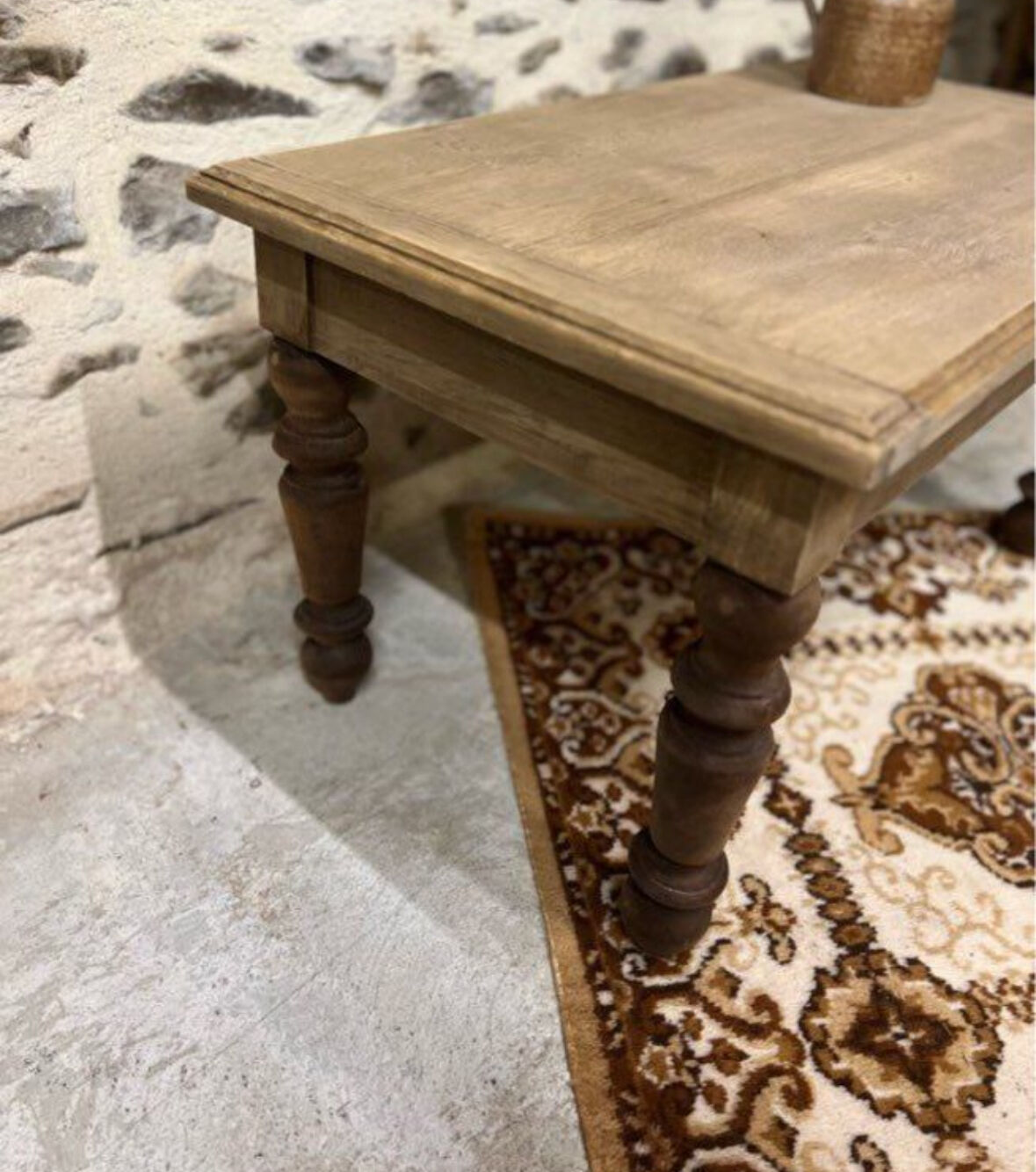 Small wooden coffee table with turned legs