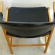 Fauteuil danois en chêne et cuir noir