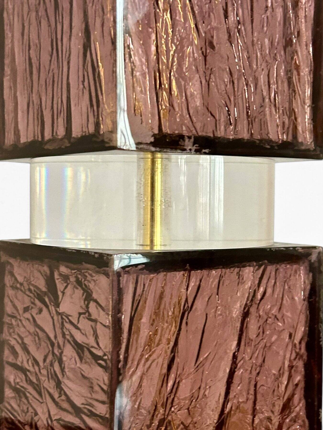 Lampe Attr. à Romeo Rega en lucite et laiton, 1970