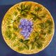 Dessert service of 12 barbotine plates, Sarreguemines, vintage