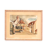 Peinture sur papier de Marius Woulfart (1905 - 1991), vers 1940