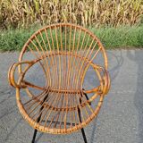 Set of 2 rattan armchairs