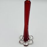 Red two-tone glass soliflore vintage design