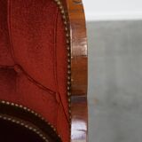 Art Deco “clouds” dining room/side chair with luxurious red upholstery