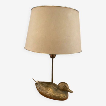 Lampe en bronze à décor de canard 1960