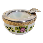 Napoleon III pocket ashtray in opaline and metal