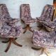Series of 6 Scandinavian ergonomic and rotating chairs circa 1975