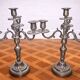 Pair of silver-plated candelabra – Louis XVI style –