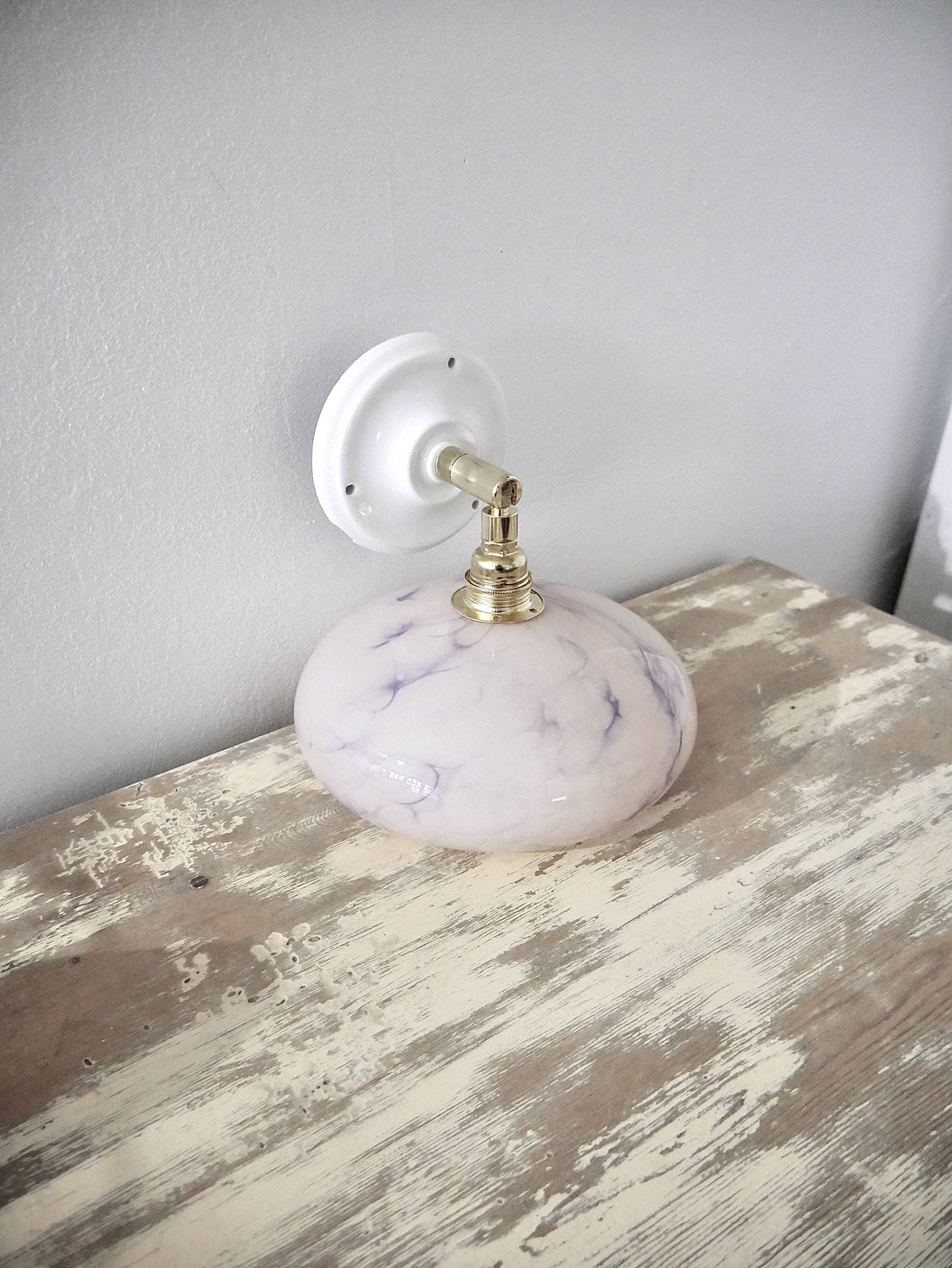 Applique en verre de Clichy rose