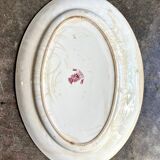 Gien oval dish in pink ironstone, "Floreal" service