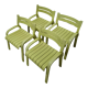 Set of 4 bent plywood dining chairs, 1960s
