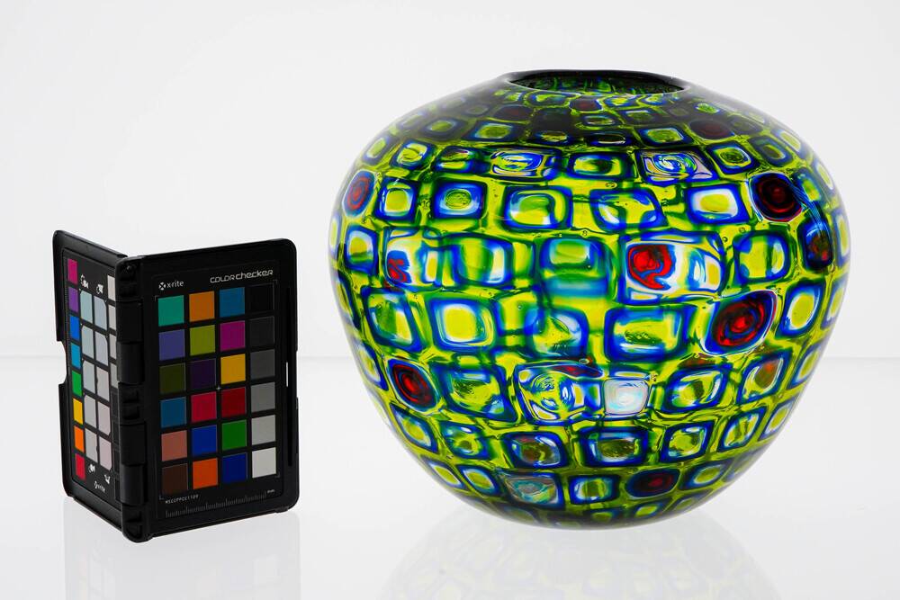 Unique Murano Glass Vase, Murrine Romane style