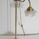 Tulip lamp in glass and bronze, adjustable, art deco 1920