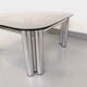 Vintage Italian Space Age square coffee table in smoked glass and chrome metal