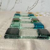Set of 6 colored glass knife holders