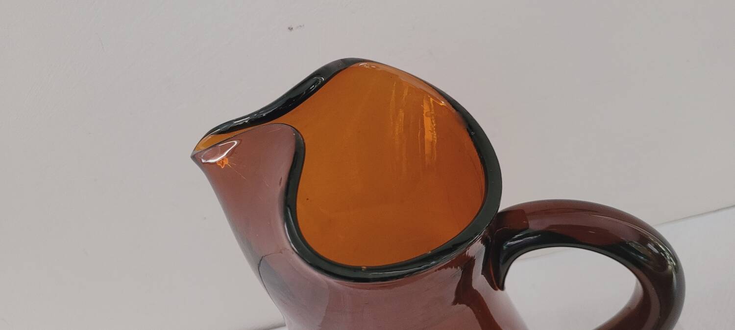 60's amber glass pitcher