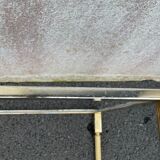 Coffee table in gilded brass and veined green marble