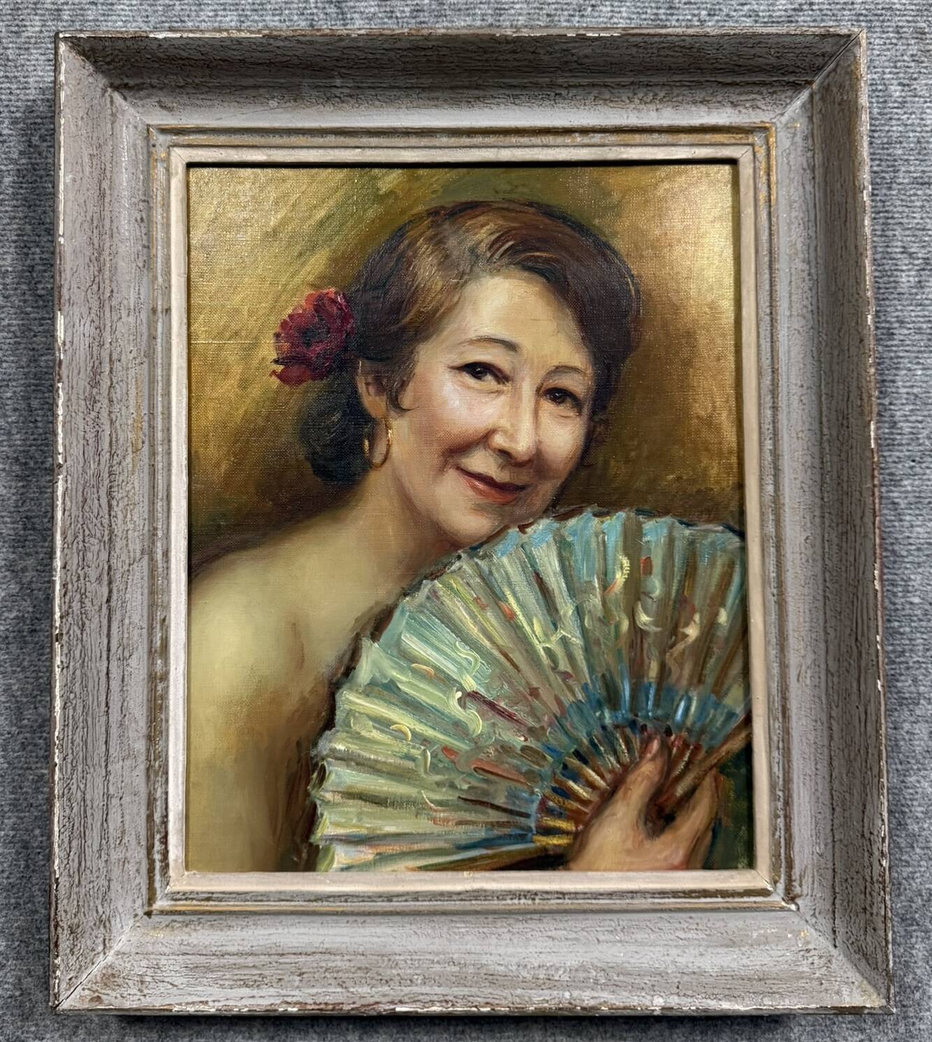 Oil painting on canvas circa 1940-1950