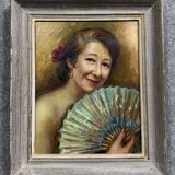 Oil painting on canvas circa 1940-1950