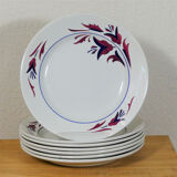 Sept assiettes plates modèle "Provence" Niderviller - Assiettes anciennes Niderviller