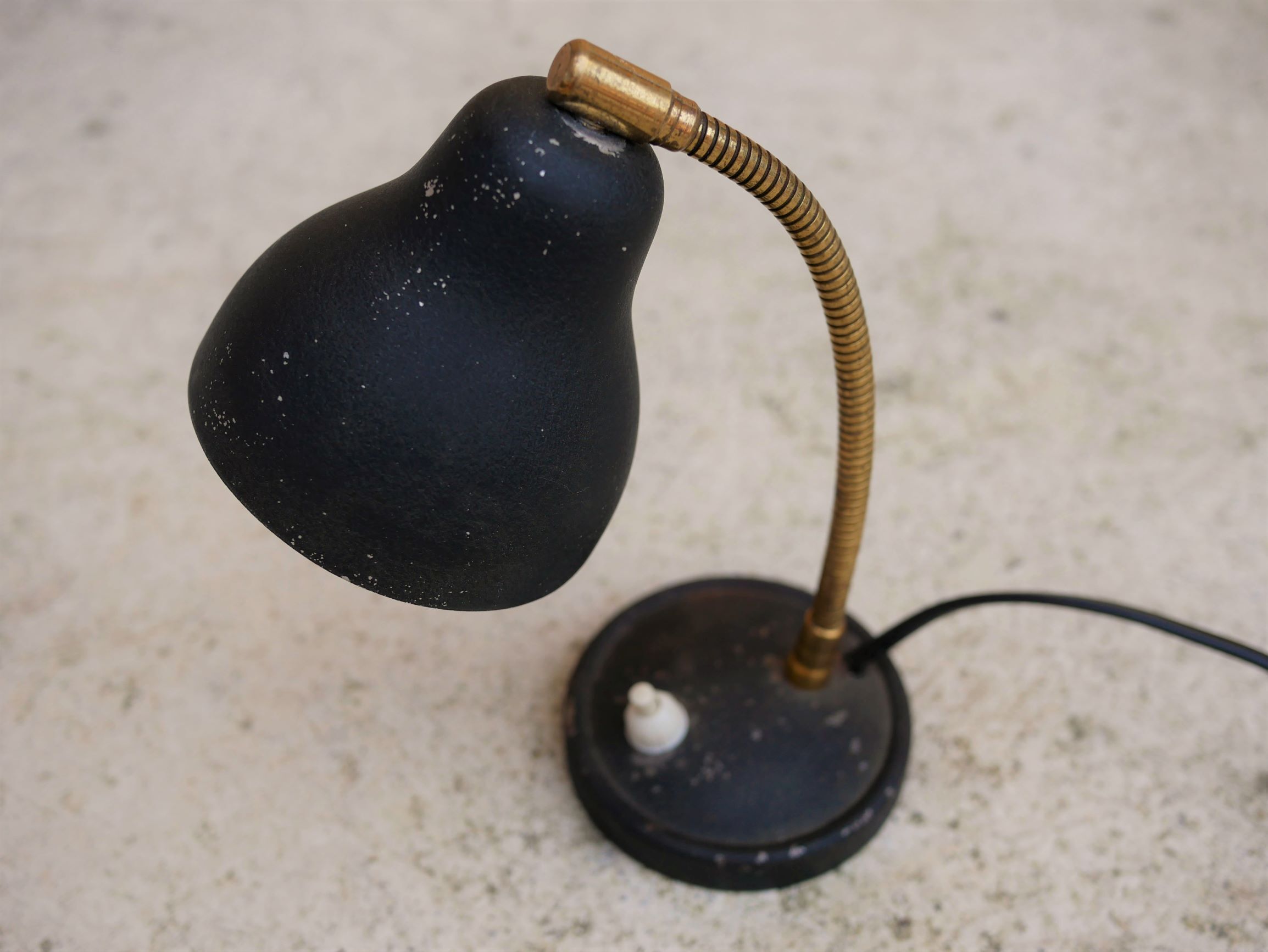 Vintage black and gold metal lamp