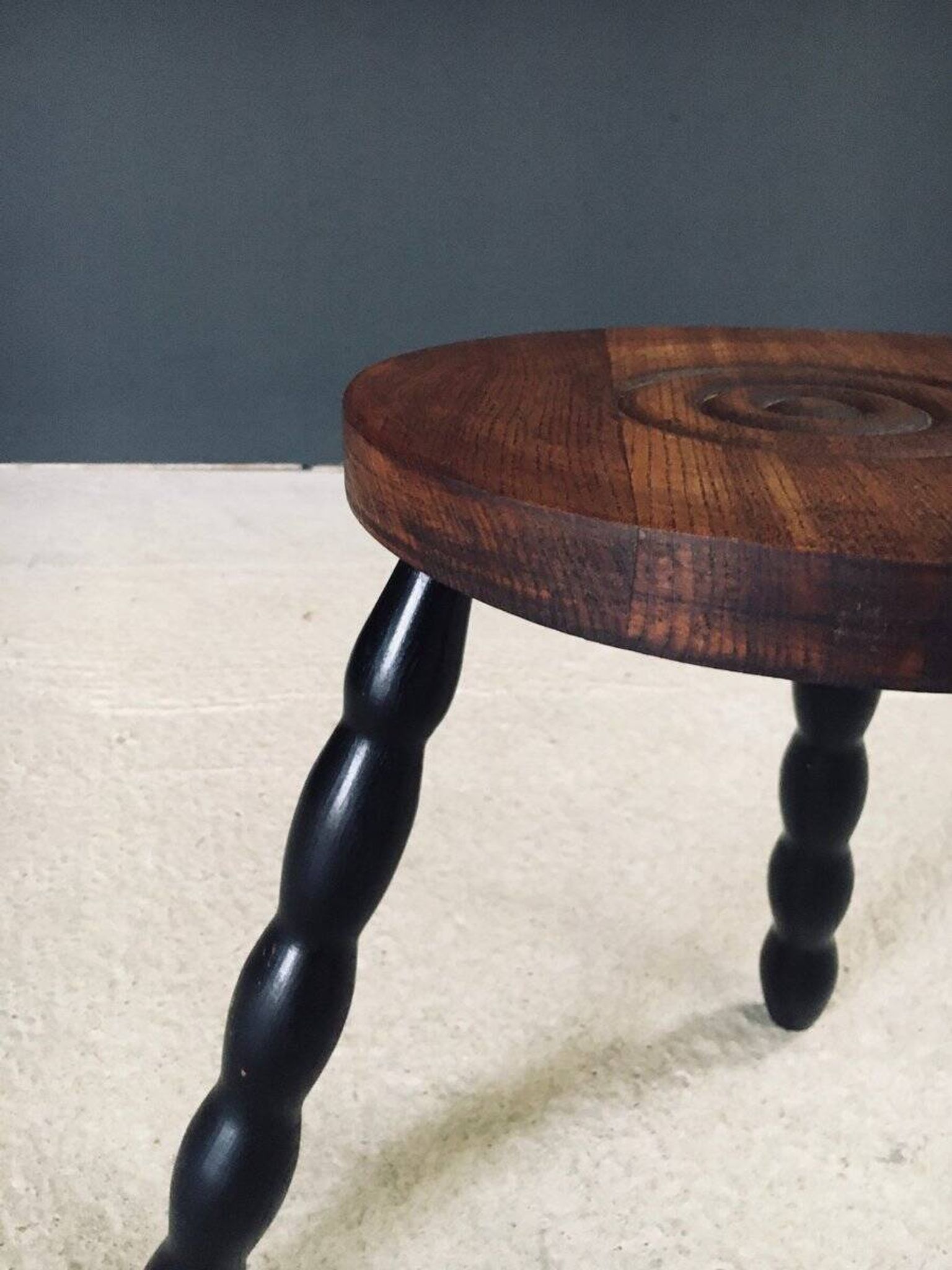 French Bobbin Tripod Stool, 1940s