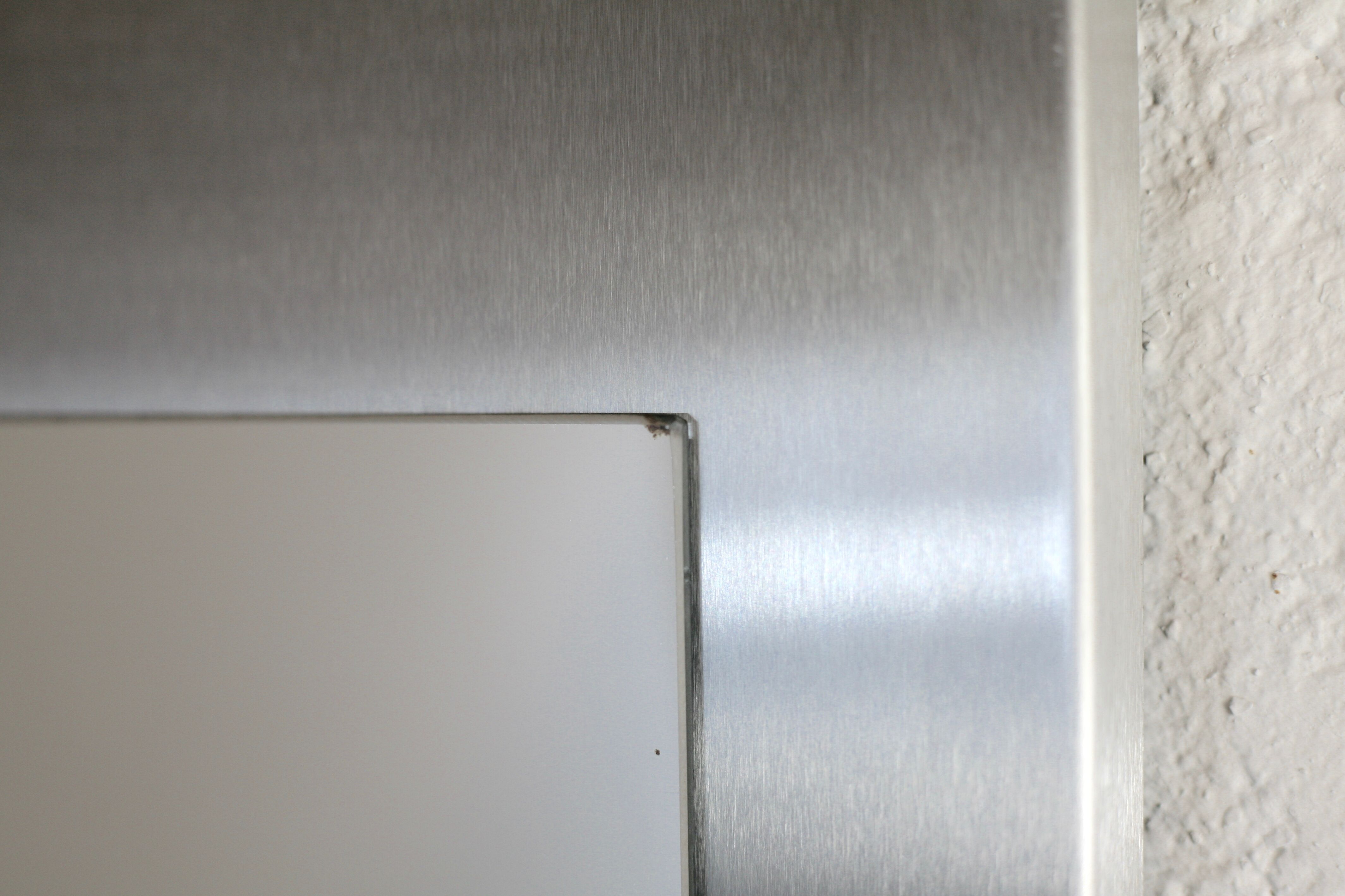 Mirror "space age". Stainless steel. France, circa 1970