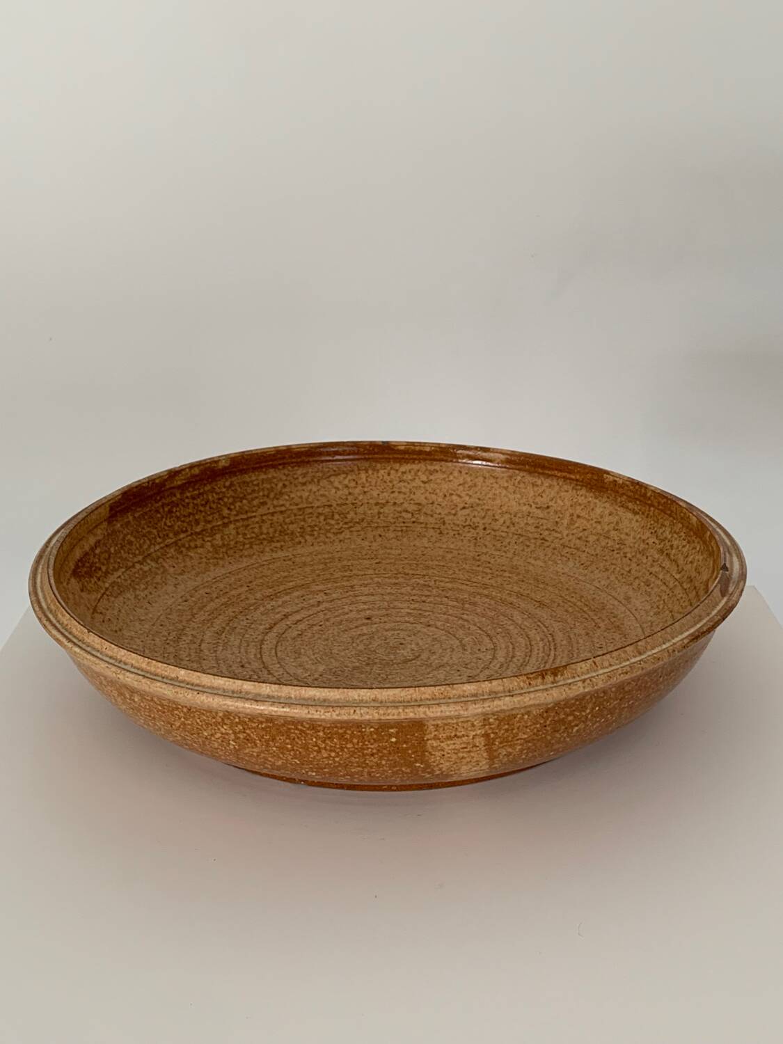 Large signed stoneware bowl.