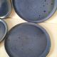 6 speckled midnight blue stoneware dinner plates