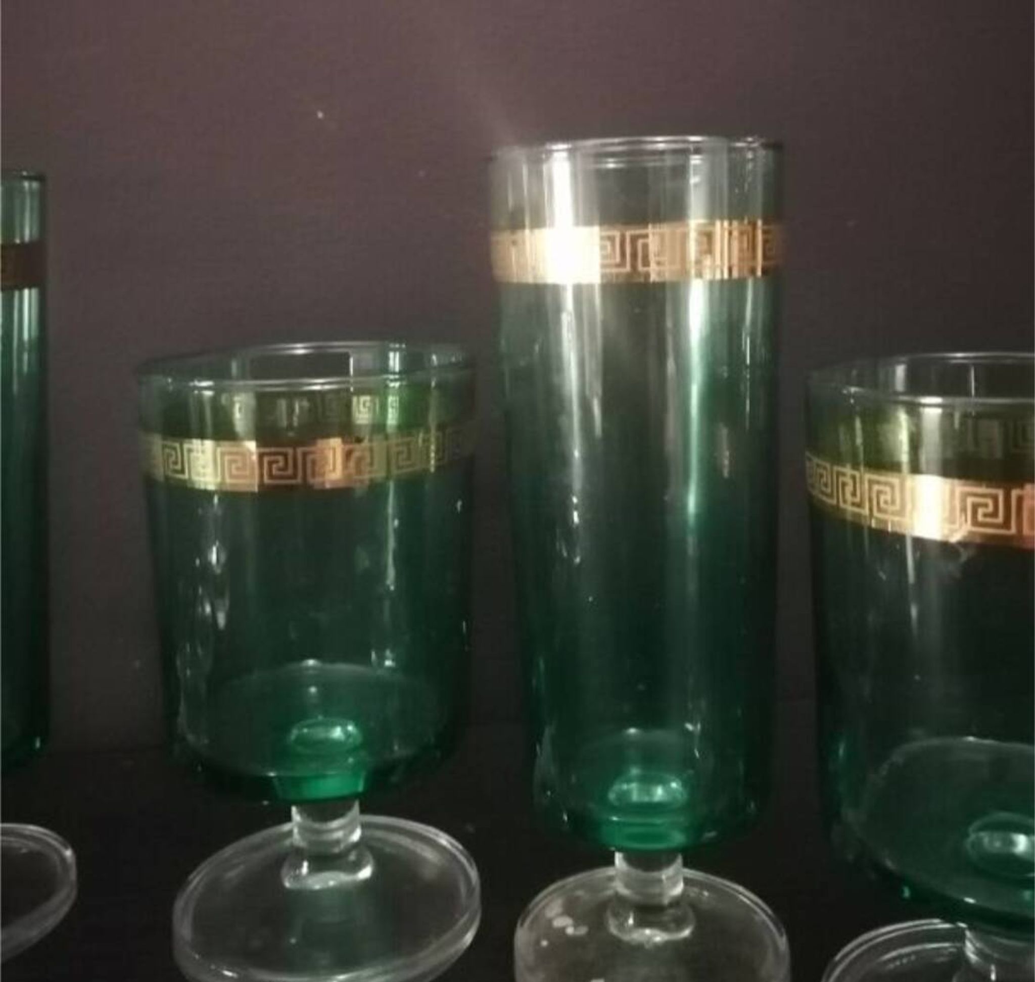 Set of Vintage Art Deco style Luminarc glasses.