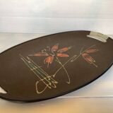 Oval tray glittery flowers handles scoubidou japan