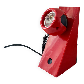 Lampe de table magnétique rouge vintage de l'ère spatiale par Brilliant Leuchten AG, Allemagne