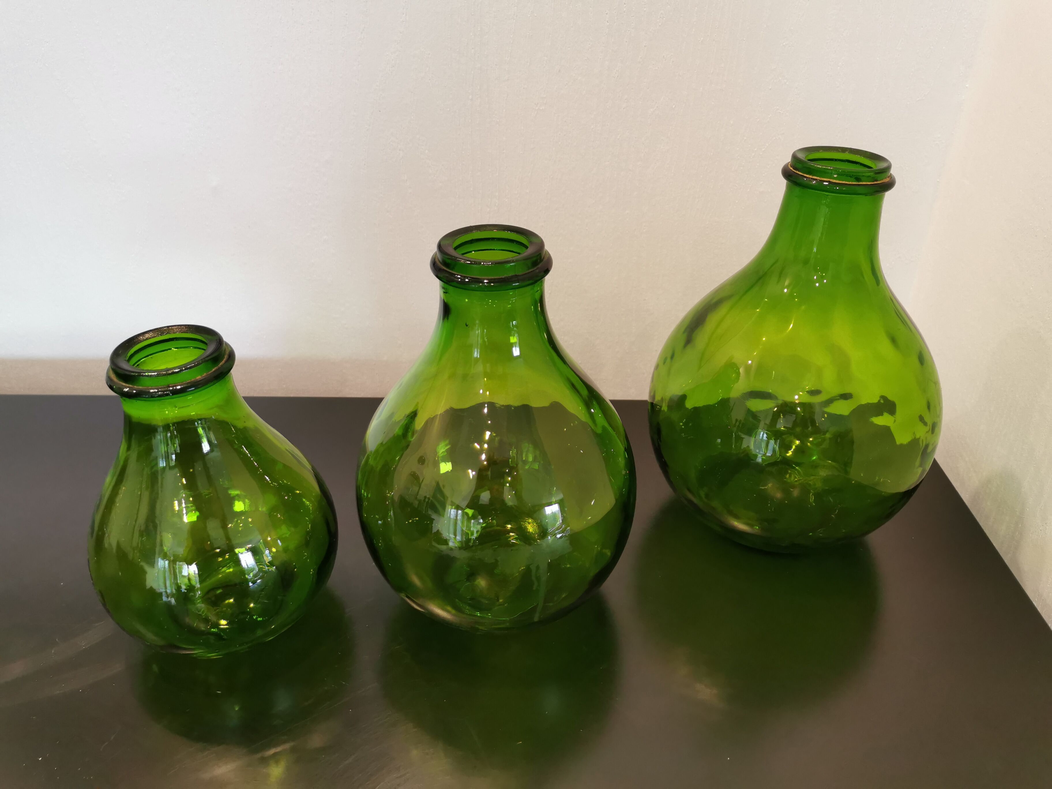 3 pressed glass jars from Italy