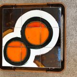 70's teak and ceramic coffee table