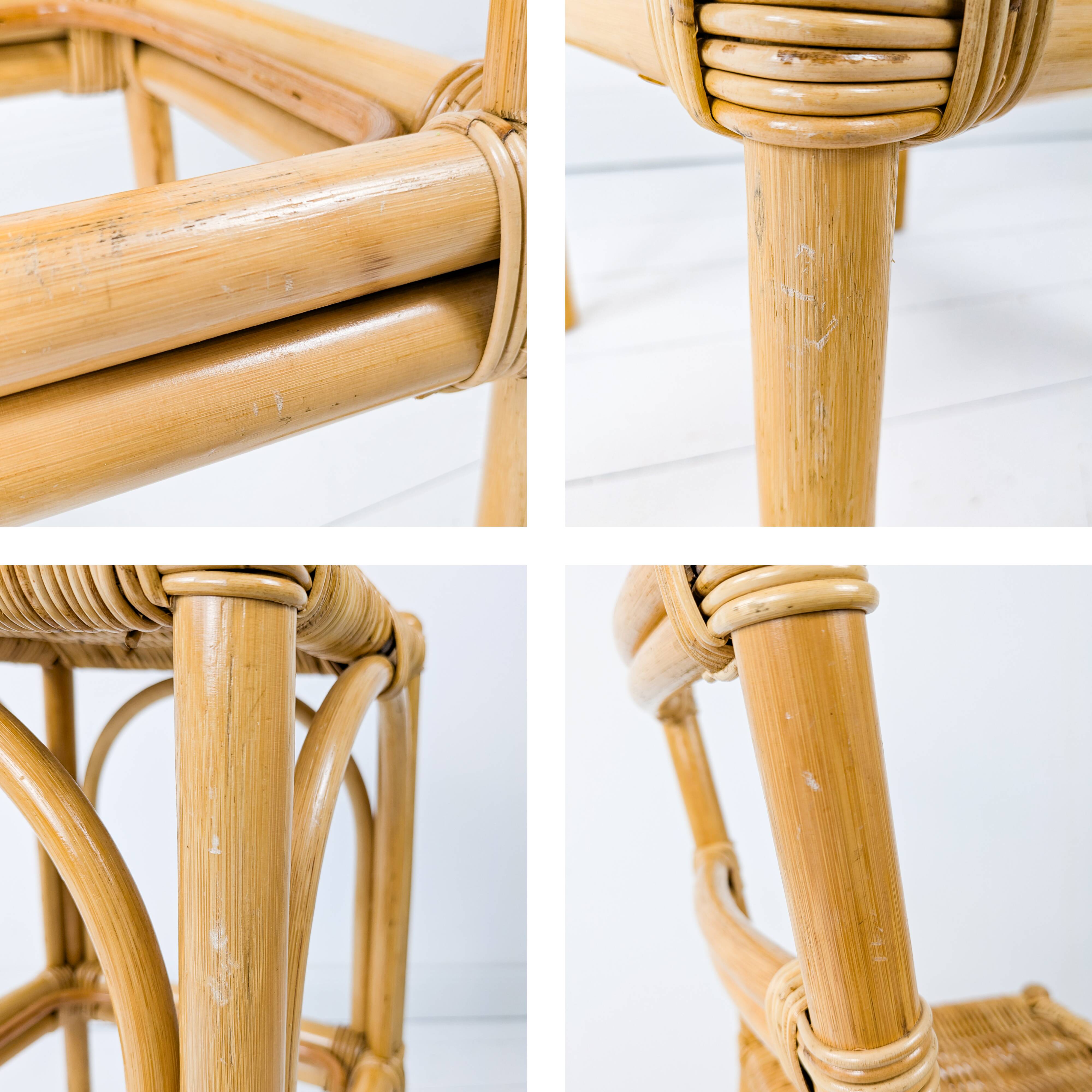 Tabouret de Bar Mid Century Vintage Boho Tabouret de Bar Chaise de Bar Bamb