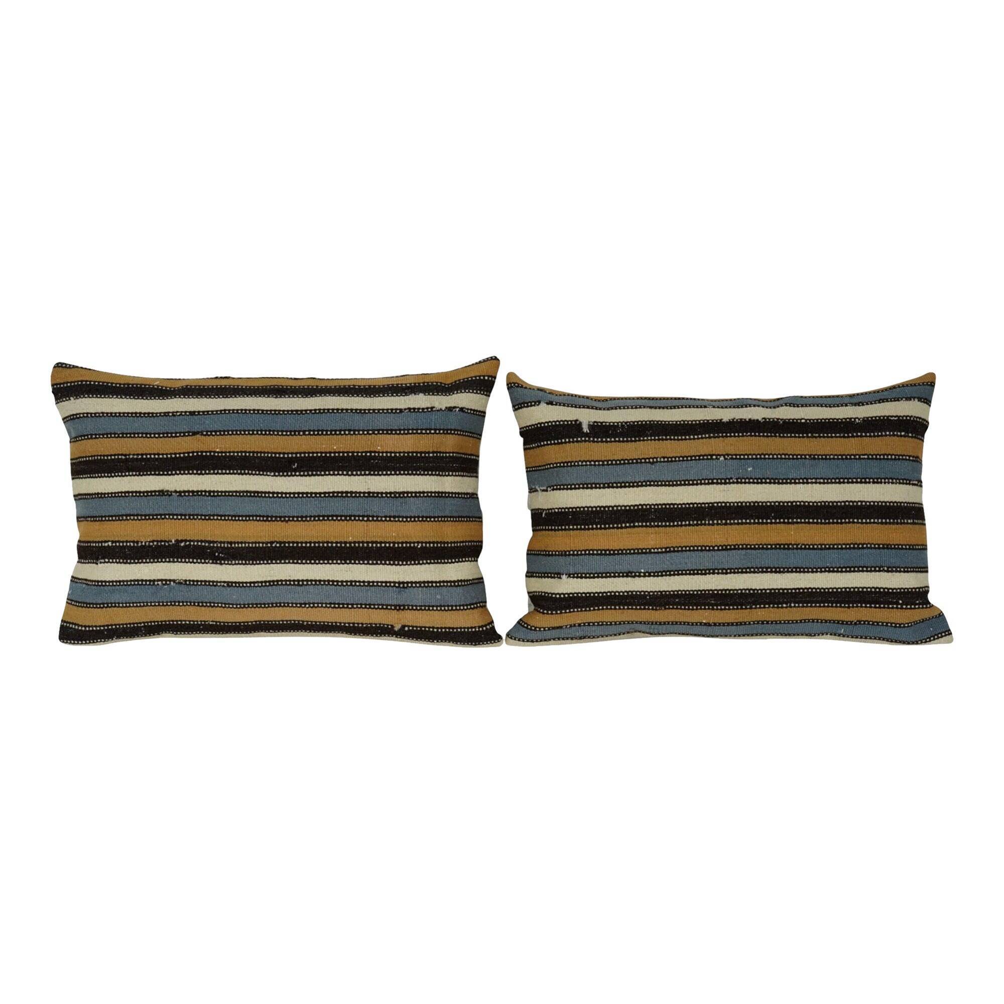 Set of 2 vintage kilim cushion covers 41x61 cm