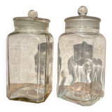 2 vintage glass jars