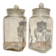 2 vintage glass jars