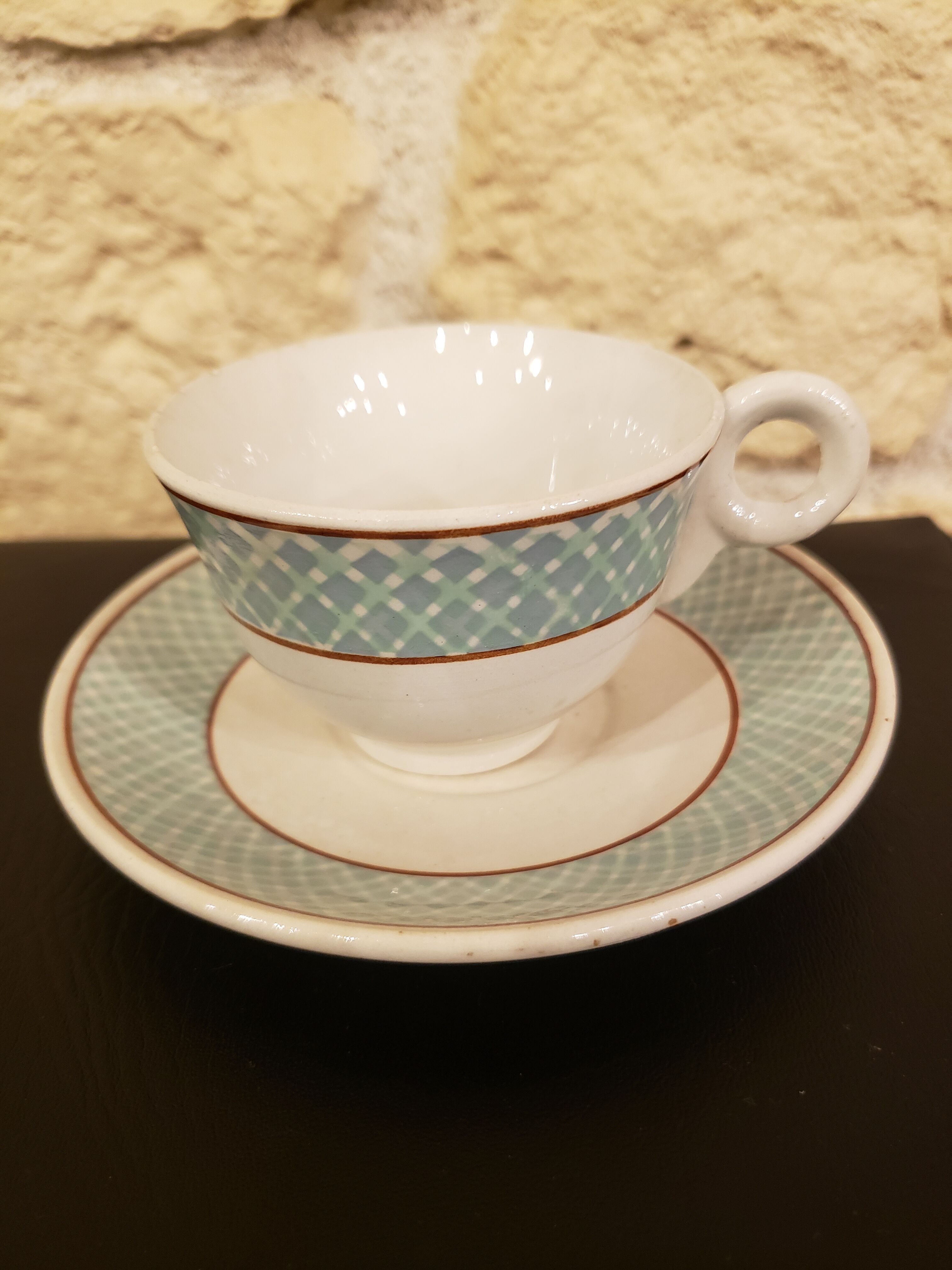 7 cups & 8 under opaque porcelain cups