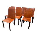 Chair Coral Mattéo Grassi in brown leather